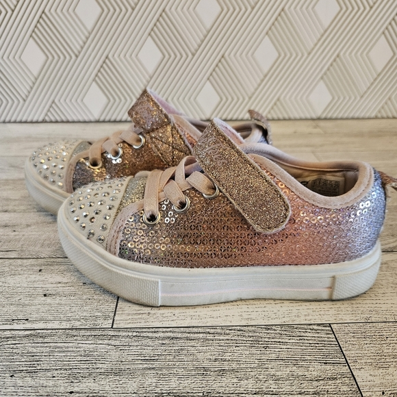 Skechers Twinkle Toes Twinkle Sparks Sequin Flash Toddler Pink Sparkle Size 9 - Picture 5 of 11